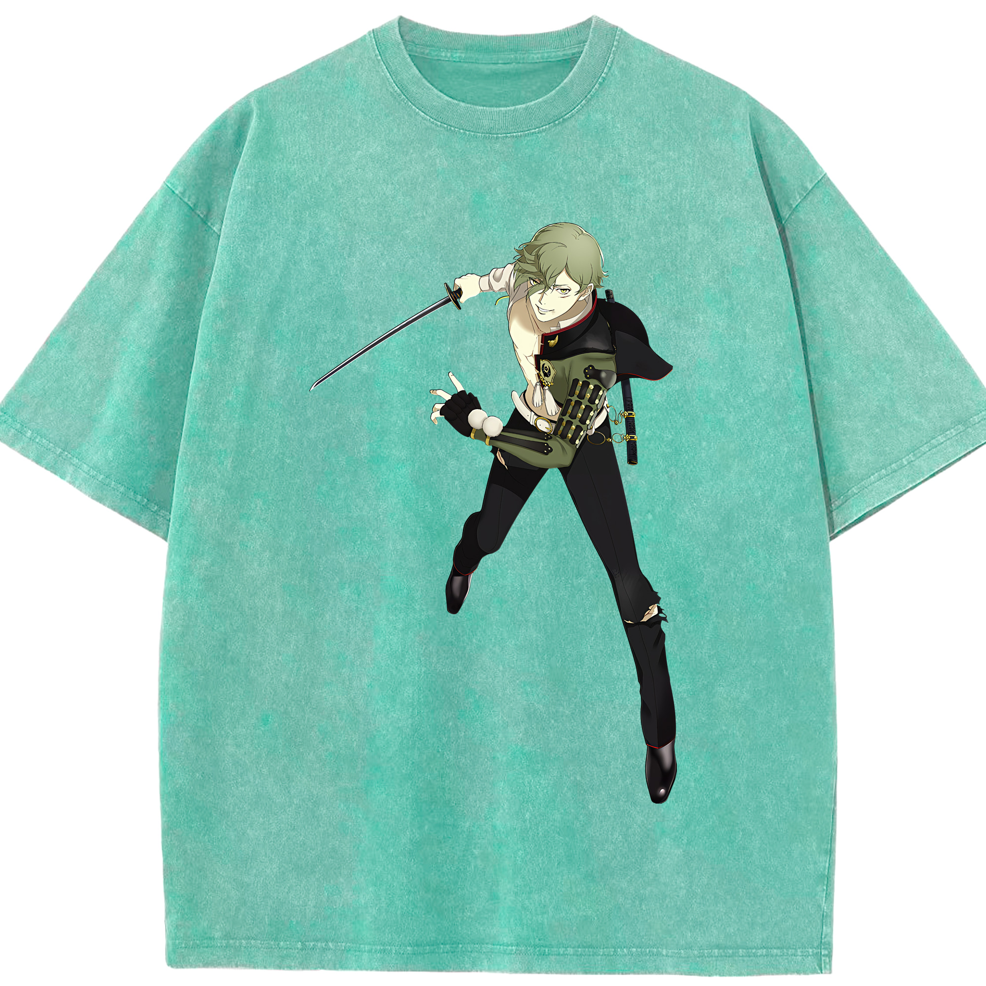 （画像用） 刀剣乱舞 Touken Ranbu 綿100% ヴィンテージ風 半袖Tシャツ（フロントプリント）